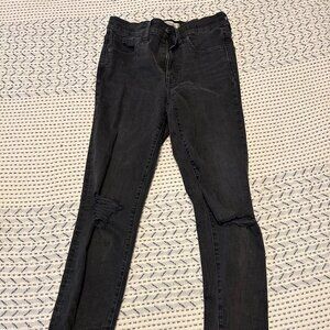 Madewell Black 9" High-Rise Skinny Jeans, 28T
